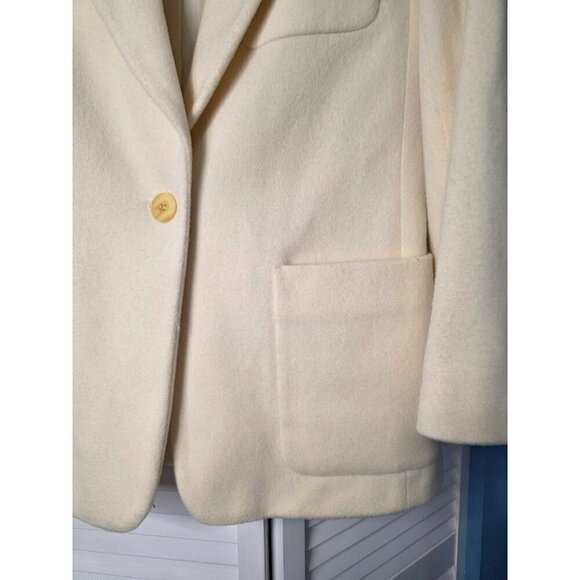 Vintage Liz Claiborne Collection Cream Wool Blend Blazer Womens Size 10 - Picture 7 of 11